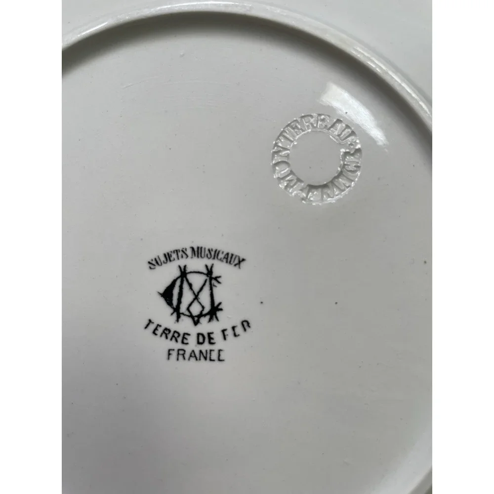 Antique 1880s French Terre de Fer Porcelain No 11 Signed & Marked Plate See Desc